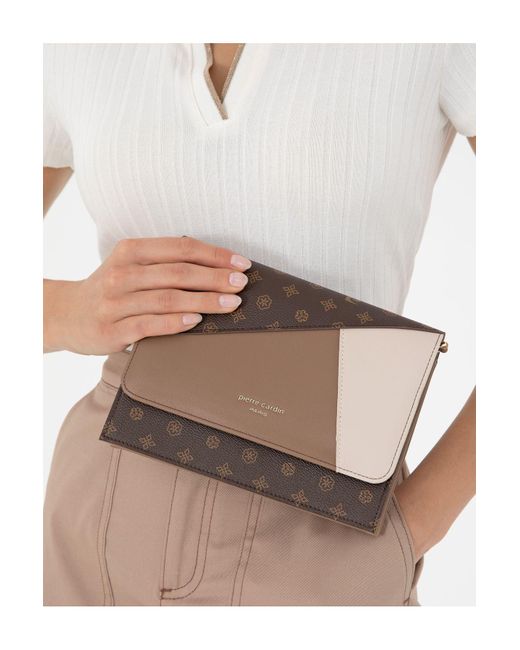 Pierre Cardin Brown Coffee Monogram Cross Umhängetasche 05Pc24K3307 Für Damen