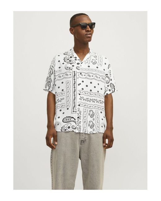 Jack & Jones Hawaii-hemd relaxed fit hawaii-hemd in White für Herren