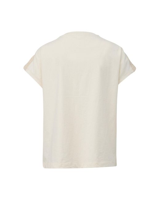 S.oliver White T-shirt mit häkelspitzen-einsatz