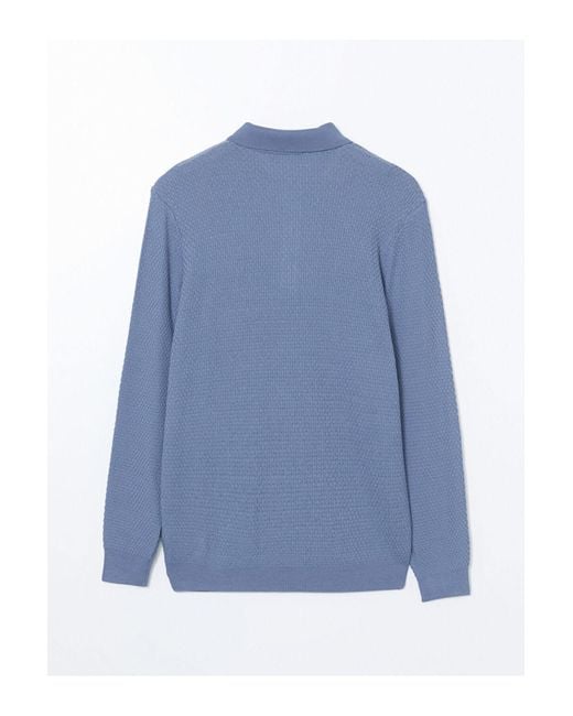LC Waikiki Southblue Langärmliger Strickpullover Mit Polokragen Für Herren für Herren