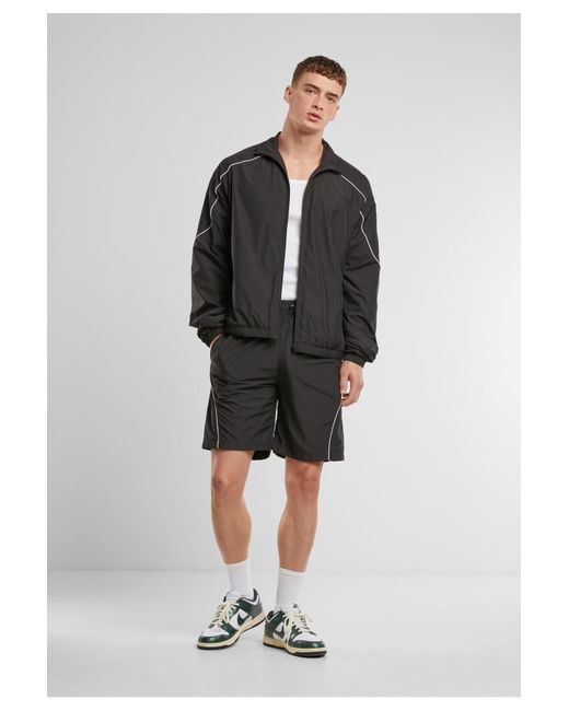 Urban Classics Piped Panel Trackshorts Für Herren in Black für Herren