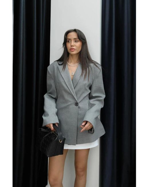 My Blog Black Gefütterte Blazerjacke Mit Taillenbund 251004 Für Damen