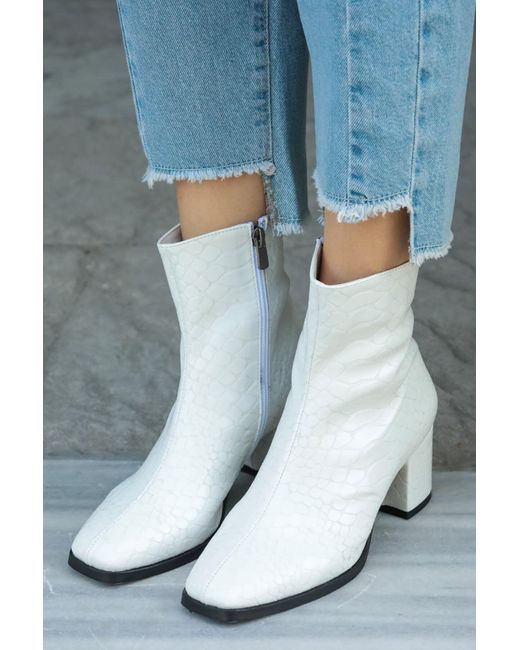 Mio Gusto Blue Macy Stiefel Mit Krokodilmuster
