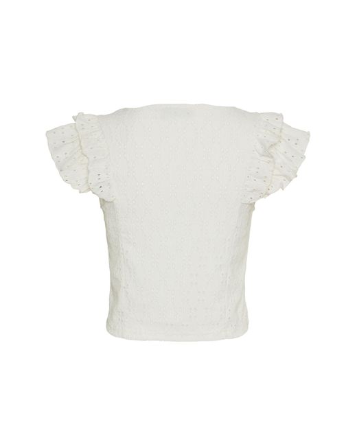 Pieces White Pcadelyn sl top bc