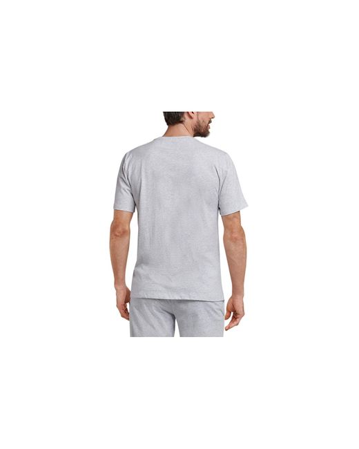 Schiesser V-kragen t-shirt in Gray für Herren