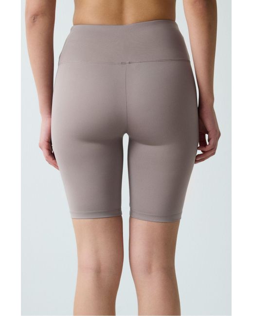 Penti Multicolor Nerzfarbene, Glatte, Kurze Biker-Radler-Leggings Mit Hoher Taille Für Damen