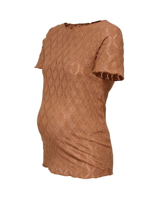 ONLY Brown T-Shirt Olmjunila T-Shirt Für Damen