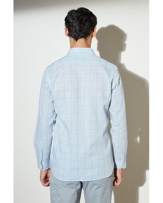 Brooks Brothers Kariertes Slim-Fit-Hemd Aus Leinen Mit Geknöpftem Reversmuster Für Herren in Blue für Herren