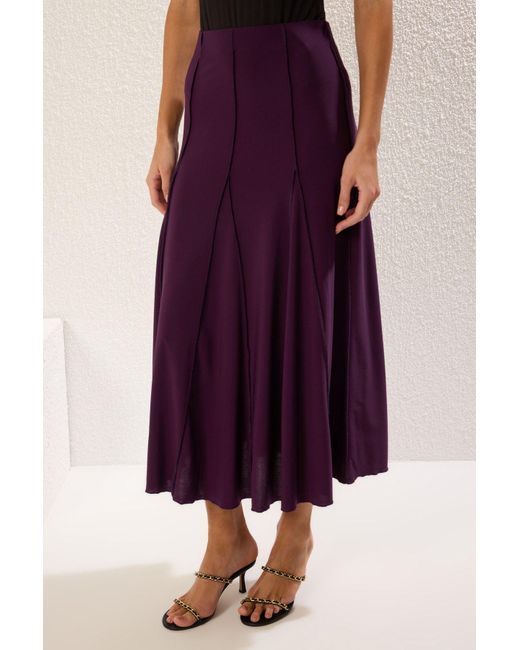 Trendyol Purple Flexibler Maxi-Strickrock Von Godeli Mit Pflaumennaht-Detail Für Damen