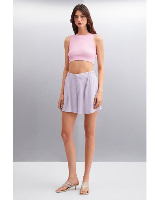 Grimelange Multicolor Tızıana Crop-Bluse Aus Elastischem Twill-Stoff Aus Bio-Baumwolle