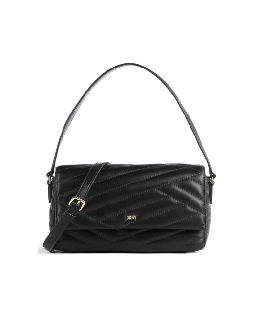 DKNY Black Schwarze Umhängetasche Aus Leder, 24 X 14 X 6 Cm, R31Hbx38Bgd Für Damen