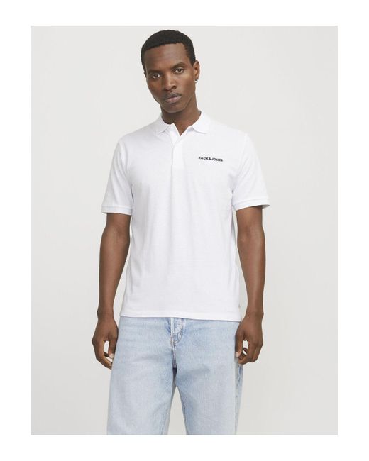 Jack & Jones Poloshirt 2Er-Pack Bedrucktes Hemdkragen-Poloshirt Für Herren in White für Herren