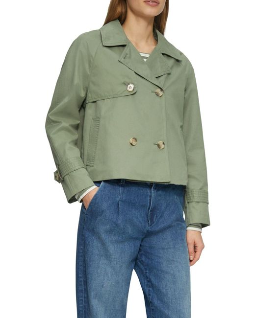 S.oliver Green Doppelt Brünierte Lapel-Ärmel, Plissiertes Gewebtes Gewebe Für Damen