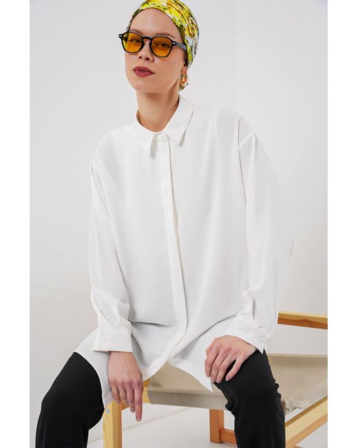 Bigdart White Langes Hemd Tunika 5945 Für Damen