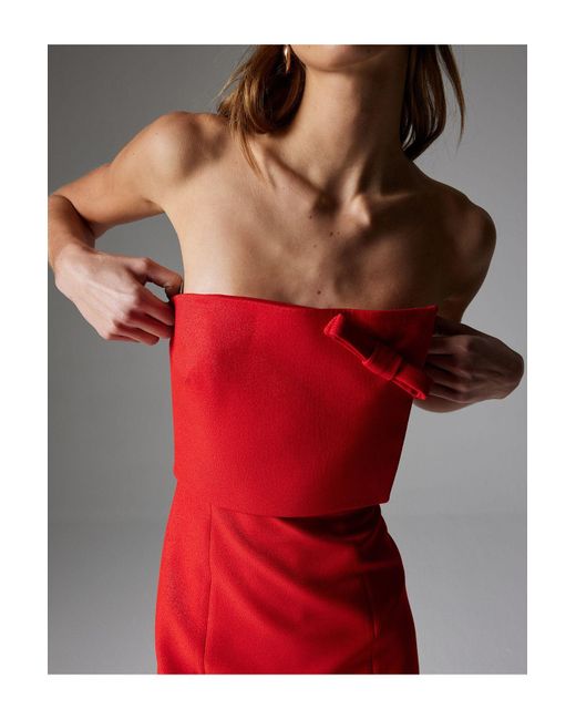 Koton Red Trägerloses Minikleid – Schleifendetail Für Damen