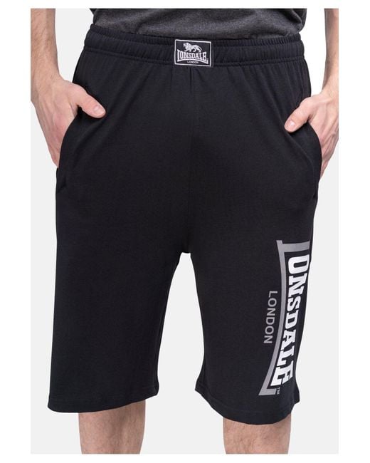 Lonsdale Shorts Kurze Hose Logo Jam Mit Elatischem Bund, Kordelzug Und Marken-Print Für Herren in Blue für Herren