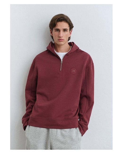 Mavi Burgunderfarbenes Sweatshirt Mit Halbem Reißverschluss -70396 Für Herren in Red für Herren