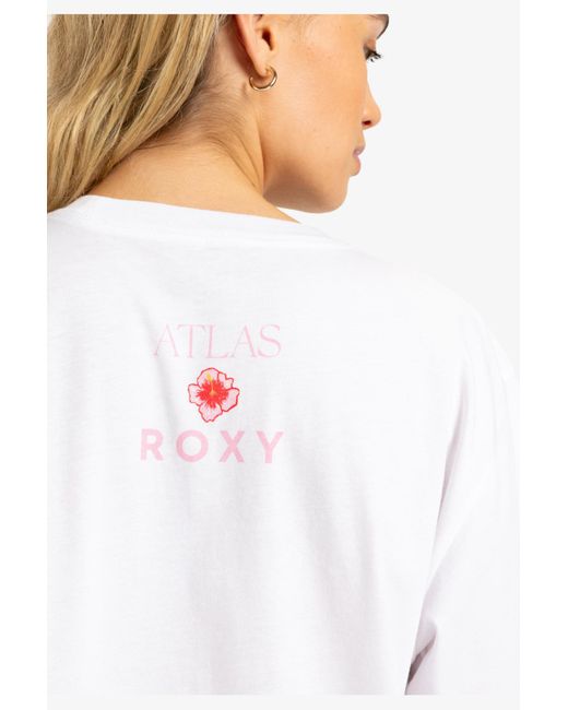 Roxy White Helles Weisses Hawaii-T-Shirt Und Mädchen Für Damen