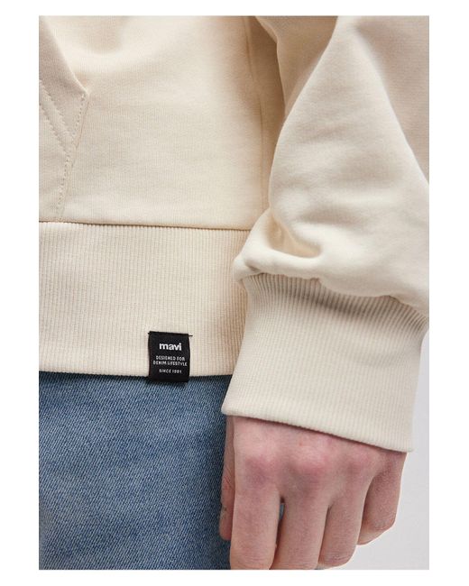 Mavi S basic-sweatshirt mit kapuze und reißverschluss 0s10129-70072 in Natural für Herren