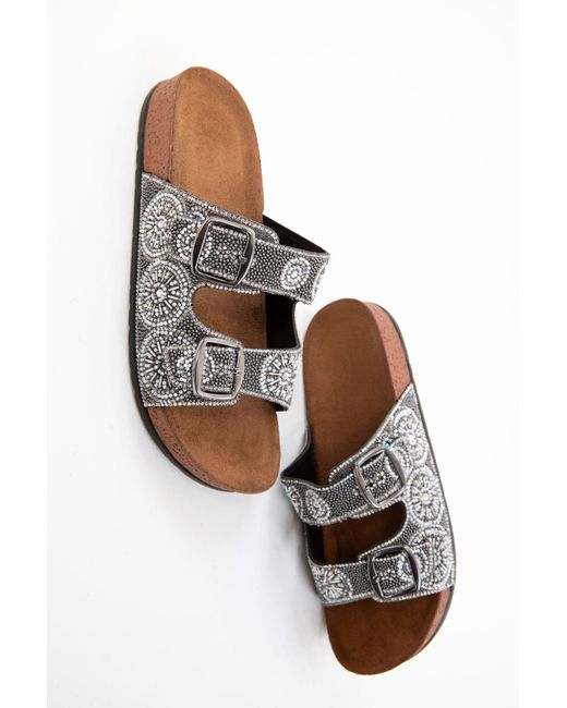 Soho Black Platin-Hausschuhe Für Damen