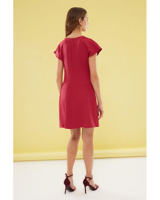 Trendyol Red Burgunderrotes, Gerades A-Linien-Minikleid Für Damen