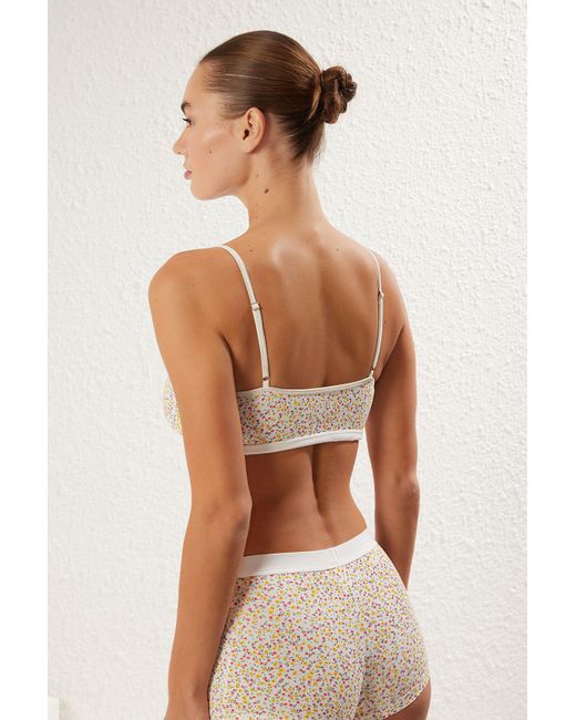 Trendyol Multicolor 2-Teiliger Bralette-Bh Aus Baumwolle Mit Blumendruck – Für Damen