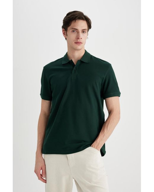Defacto Kurzärmliges polo-t-shirt – normale passform c1293ax24sp in Green für Herren