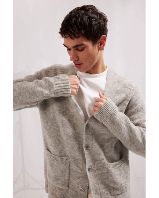 Defacto Strickjacke Mit V-Ausschnitt Und Relax-Fit – Mit Taschen, Für Herren in Gray für Herren