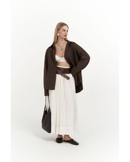 MAİ COLLECTİON Black Josie Oversize-Hemd