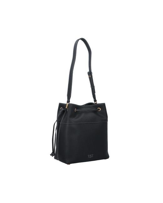 Pinko Black Secchiello Schultertasche Leder 25 Cm Für Damen