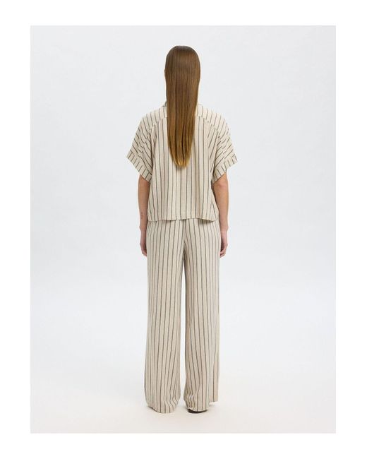 SELECTED Natural Crop-Bluse Streifen Für Damen