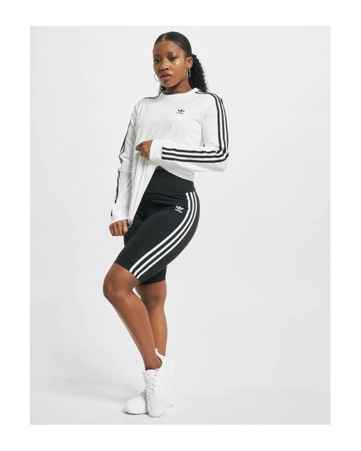 Adidas White 3 stripes langarmshirt