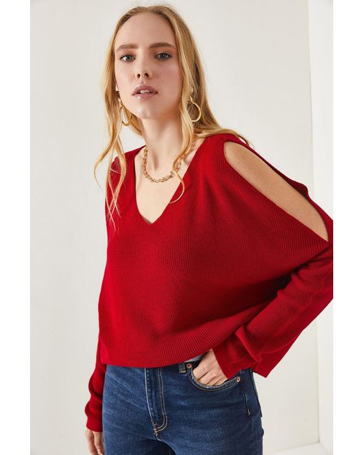 Olalook Red Strickbluse