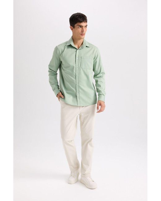Defacto Regular Fit Normal Geschnittene Sommer-Chino-Canvas-Hose Mit Geradem Bein D7349Ax25Sp Für Herren in Green für Herren