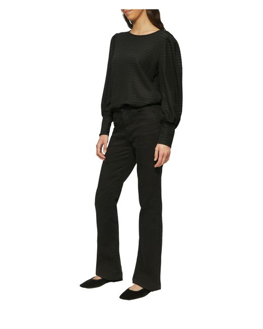 Qs By S.oliver Black Feminine Langarm-Oberteil Mit Strukturierter Oberfläche Für Damen