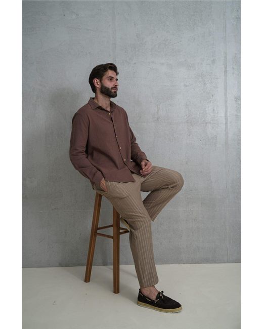 BOHEMAİ Wesley Hemd in Brown für Herren