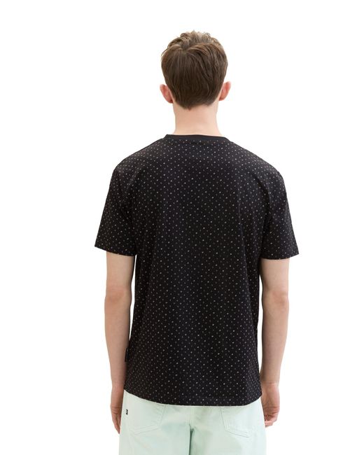 Tom Tailor T-shirt mit allover-print in Black für Herren