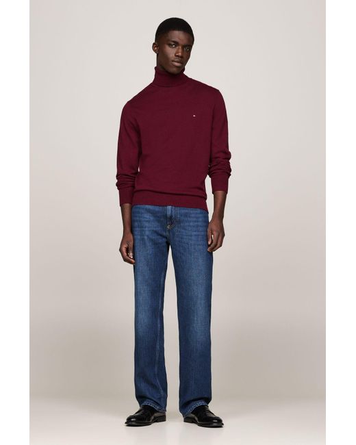 Tommy Hilfiger Pima Org Ctn Kashmir Rollkragenpullover Für Herren in Red für Herren