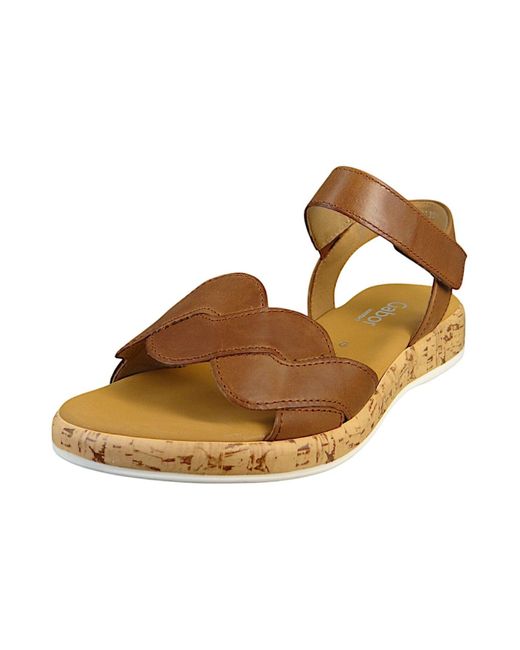 Gabor Brown Sandalen G-Weite 62.735 53 Camel Leder Für Damen