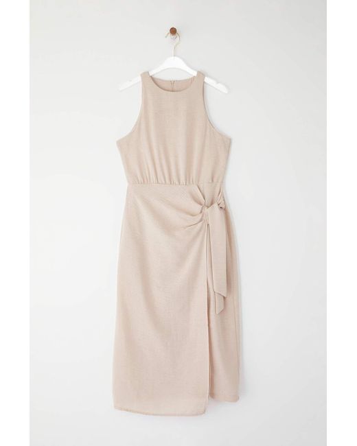 Trendyol Pink Midi-Webkleid Mit Flachem Steinschnürdetail Für Damen