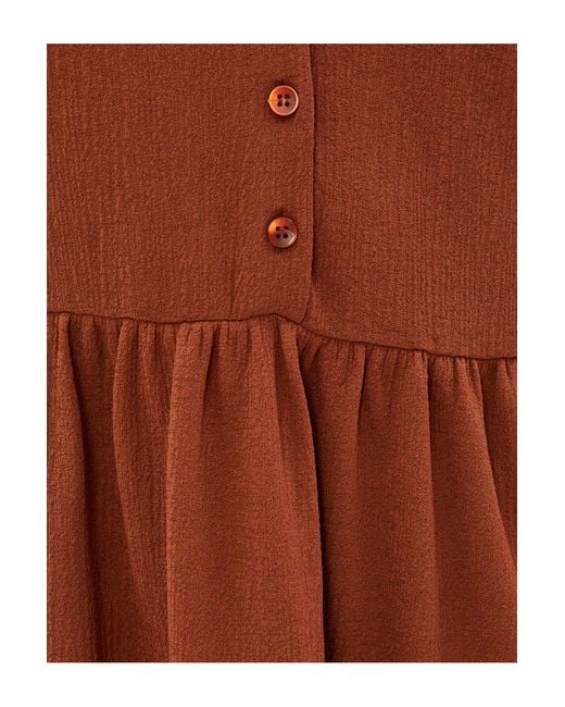 Koton Red Mehrlagiges Kurzes Kleid Mit V-Ausschnitt Und Kurzen Ärmeln Für Damen