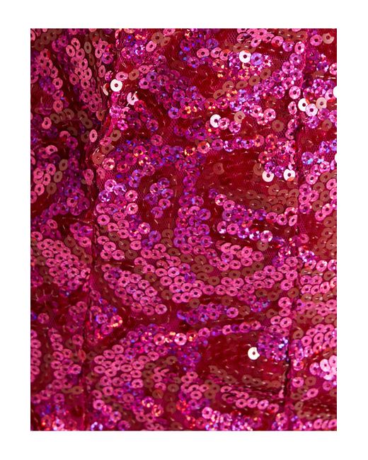 Koton Pink Pailletten trägerloses abendkleid minigröße v-ausschnitt slim fit