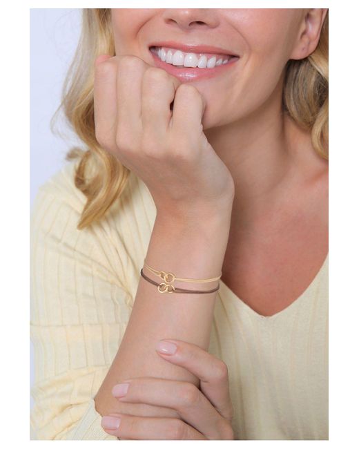 Elli Jewelry Metallic Armband kreis infinity textilarmband set 925 silber vergoldet