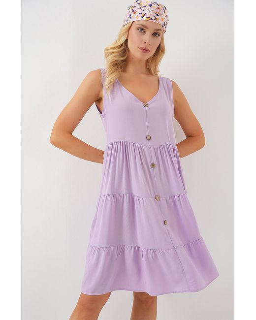 Bigdart Purple Kurzkleid Mit Null-Manschettenknöpfen 2571 – Flieder Für Damen