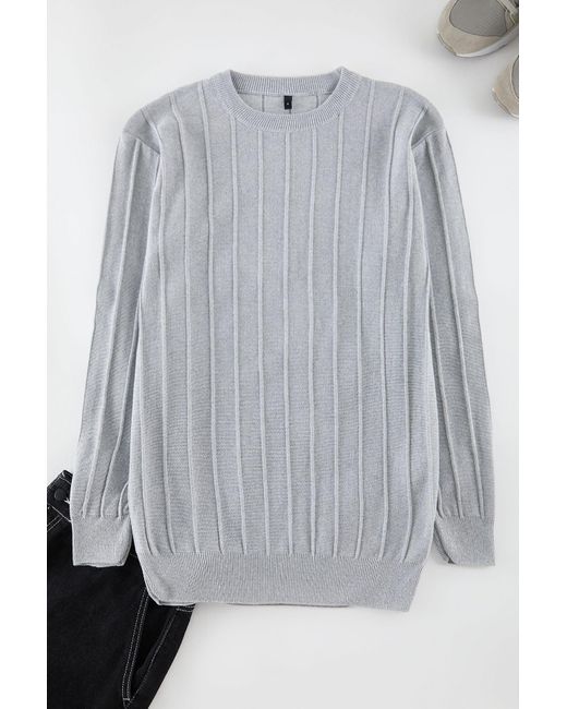 Edit by Trendyol Grauer Slim-Strickpullover – Für Herren in Gray für Herren