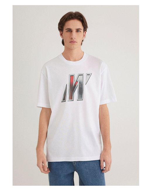 Mavi Schwarzes T-Shirt Mit Pro-Logo, Lockere Passform Lockere, Entspannte Passform -620 Für Herren in White für Herren
