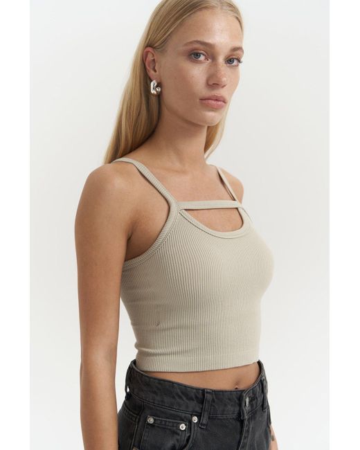 MAİ COLLECTİON Green Noam Soft Front Detail Corded Crop Für Damen