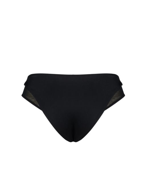 Trendyol Black Es bikinihöschen mit hoher taille und netzdetail
