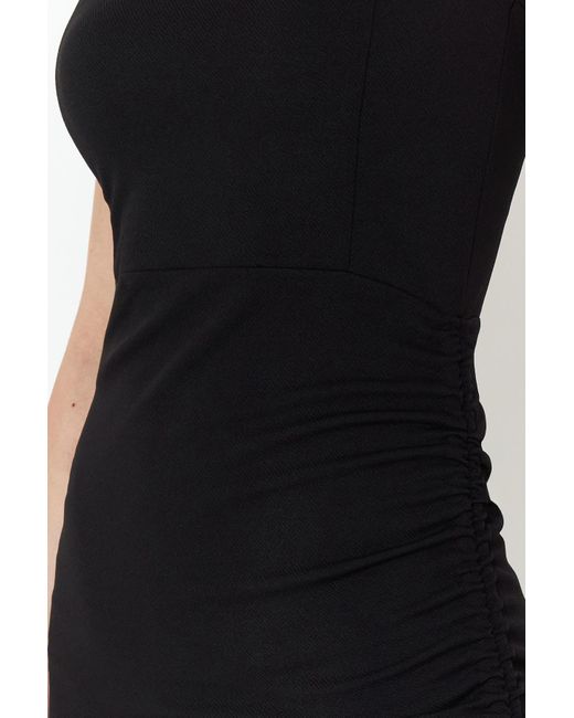 Trendyol Black Es, figurbetontes, stilvolles abendkleid aus strick mit drapierung tprss21el0213