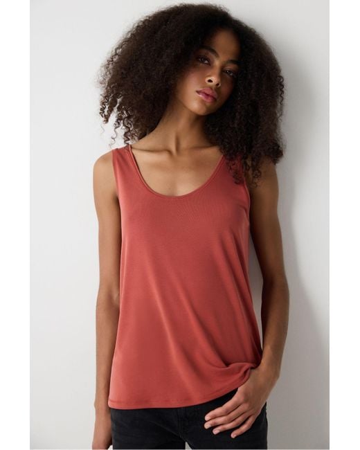 Penti Red Modales Dunkeloranges T-Shirt Für Damen